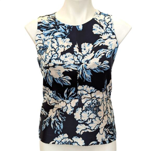 Balenciaga Paris 100% Silk Floral Sleeveless Blouse Size 40 (US 6) Designer - Picture 1 of 9